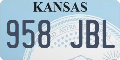 KS license plate 958JBL