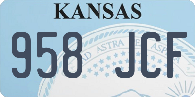 KS license plate 958JCF
