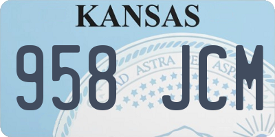 KS license plate 958JCM