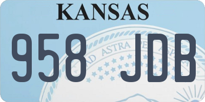 KS license plate 958JDB