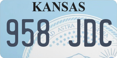 KS license plate 958JDC