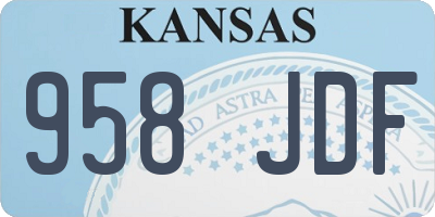 KS license plate 958JDF