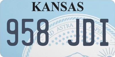KS license plate 958JDI