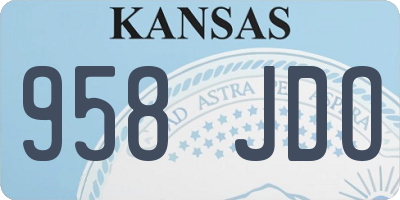 KS license plate 958JDO