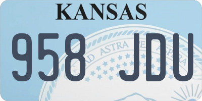 KS license plate 958JDU