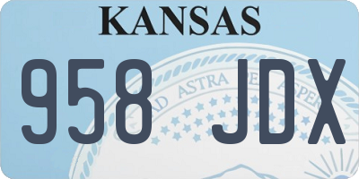 KS license plate 958JDX