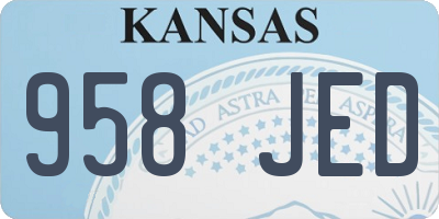 KS license plate 958JED