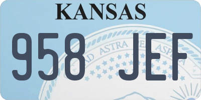 KS license plate 958JEF