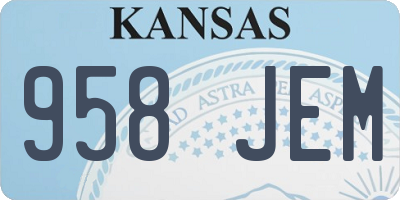 KS license plate 958JEM