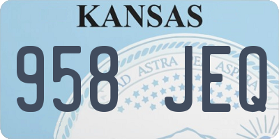 KS license plate 958JEQ