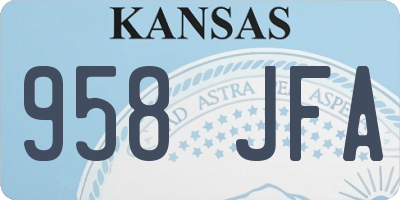 KS license plate 958JFA