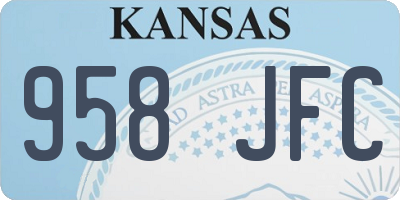 KS license plate 958JFC