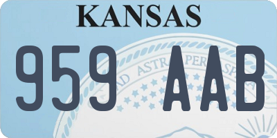 KS license plate 959AAB