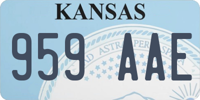 KS license plate 959AAE