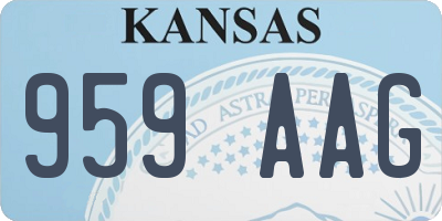 KS license plate 959AAG