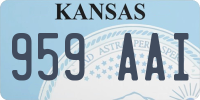 KS license plate 959AAI