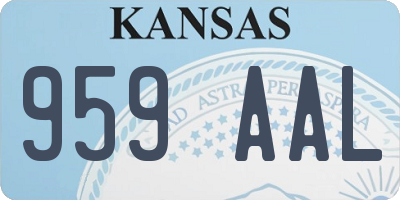 KS license plate 959AAL