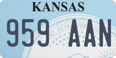 KS license plate 959AAN