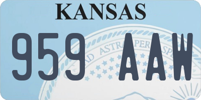 KS license plate 959AAW