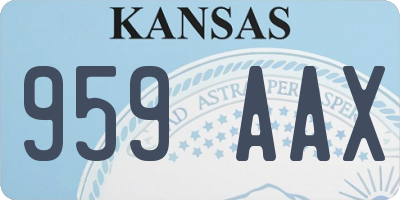 KS license plate 959AAX