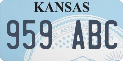 KS license plate 959ABC