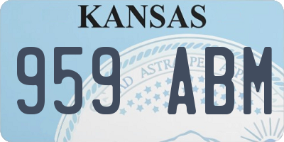 KS license plate 959ABM