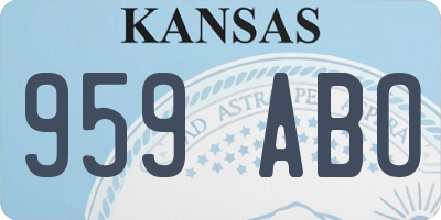 KS license plate 959ABO