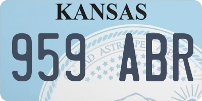 KS license plate 959ABR