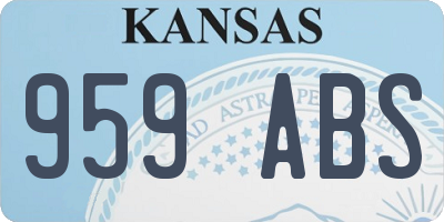 KS license plate 959ABS