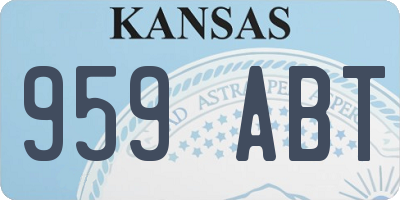 KS license plate 959ABT