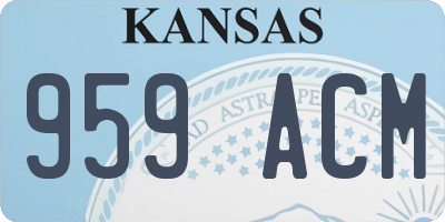 KS license plate 959ACM