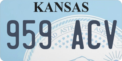 KS license plate 959ACV