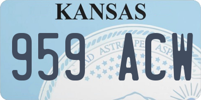 KS license plate 959ACW