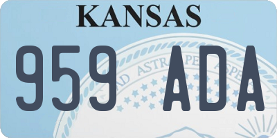 KS license plate 959ADA