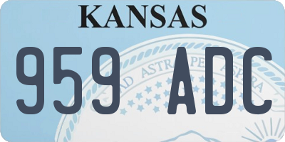 KS license plate 959ADC