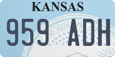 KS license plate 959ADH