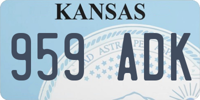 KS license plate 959ADK