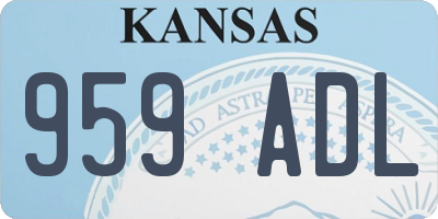 KS license plate 959ADL