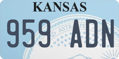 KS license plate 959ADN