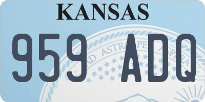 KS license plate 959ADQ