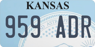 KS license plate 959ADR