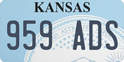 KS license plate 959ADS