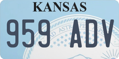 KS license plate 959ADV