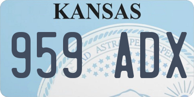 KS license plate 959ADX