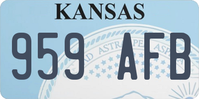 KS license plate 959AFB