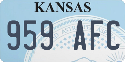 KS license plate 959AFC