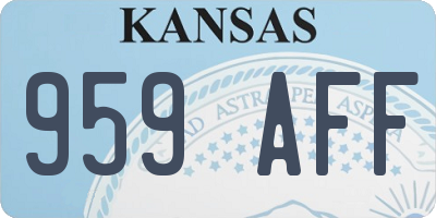 KS license plate 959AFF