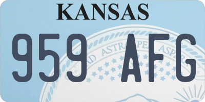 KS license plate 959AFG