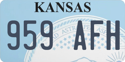 KS license plate 959AFH