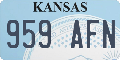 KS license plate 959AFN